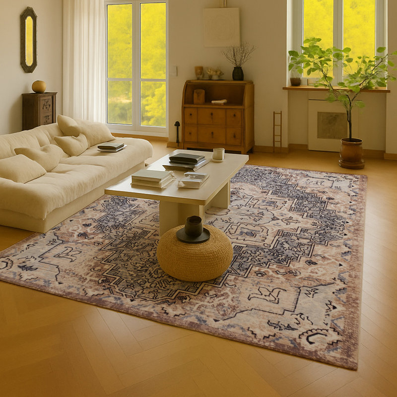 Tapis bleu et beige Esmira, 8'0" x 10'0"