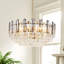 24" 8-Lights Round Chandelier with K9 Crystal Accents Dimmable
