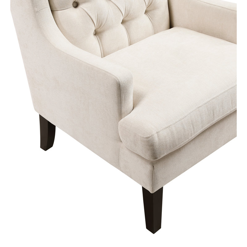 Chaise beige 3,5 po avec accoudoirs et dossier à assemblage simple, Beige