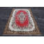 Tapis turc Oushak fabriqué à la main avec motif floral antique - Tapis décoratif rétro brun / rose