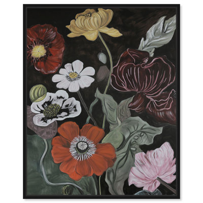 Ruby Revicat sur toile, fleurs élégantes foncées par Art Remedy