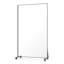 Miroir surdimensionné 67 po x 40 po, miroir carré noir avec cadre et roues en métal, reflet de haute qualité