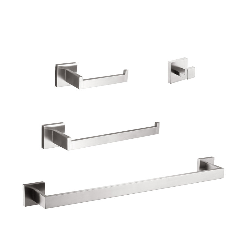 Bathroom 4 Hardware In Brushed Nickel. Contemporary For & Living Room. Stainless Steel, Resists Corrosion Rust, Scratches. , Quick To Install Nickel Accessory . Modern Style Bath Areas. Prevents