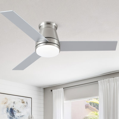 Amici Modern 48'' Flush Mount Ceiling Fan with LED Lights and Remote Control