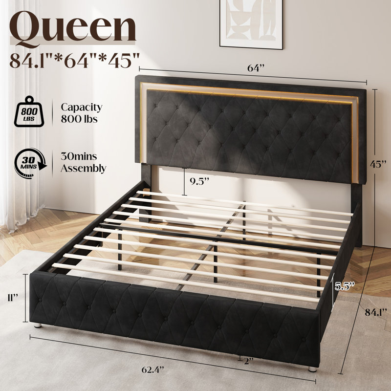 Braiya Upholstered Platform Bed