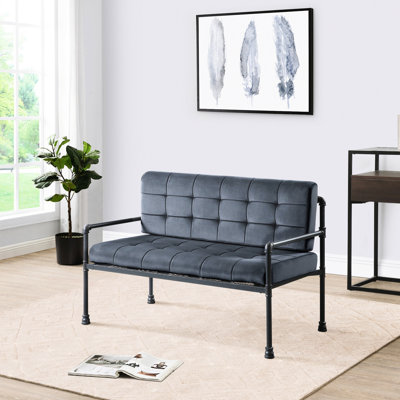 Stylish Grey With Metal Base And Industrial Style Back Loose Seat Cushion For Relaxation