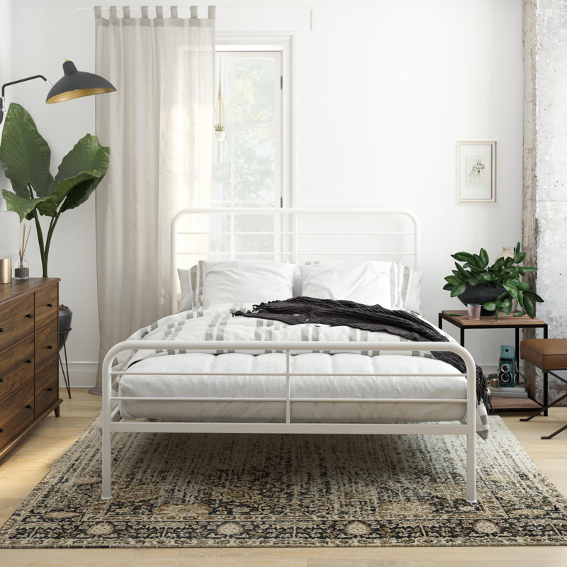 Omparkash Bed, Double (4'6), White