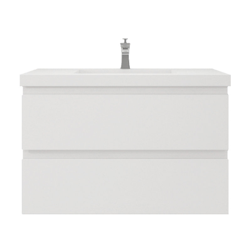 Amahd Single Bathroom Vanity with Acrylic Top, Hight Gloss White