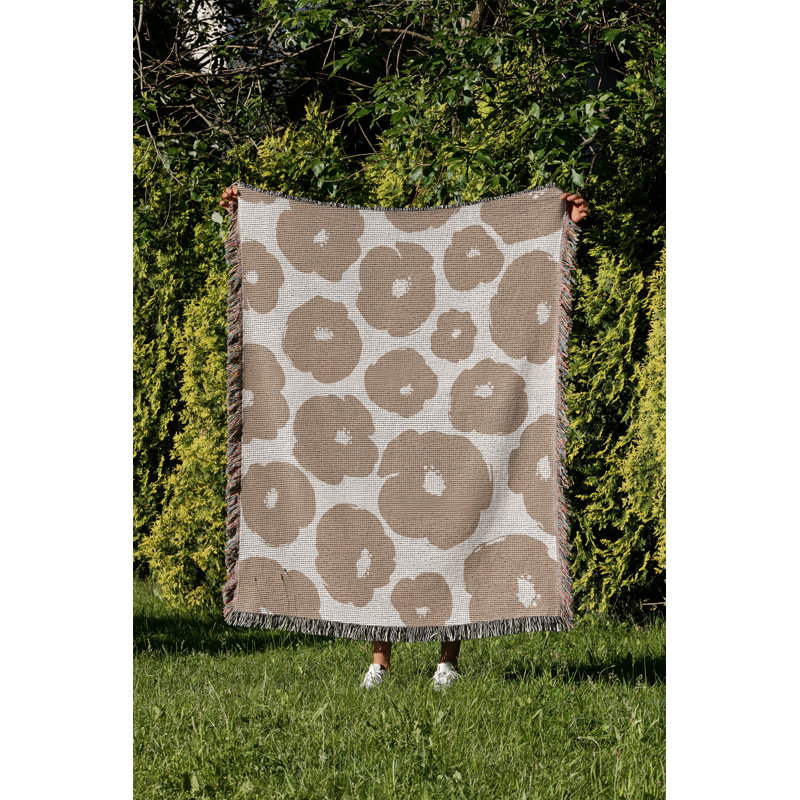 Jeté en coton Poppi, Beige, 60 x 60