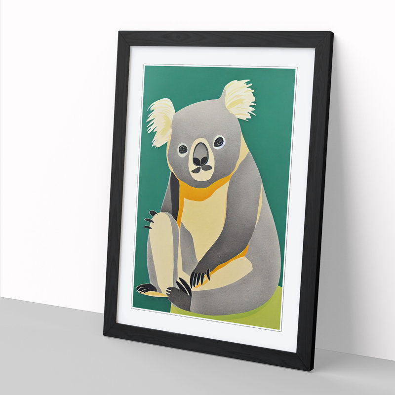 FRM-V0523-61X A Koala Bear - Single Picture Frame Print, 64cm H x 46cm W x 2cm D, Oak Framed