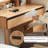 Modern Minimalist Oak Vanity Desk with Ample Storage Space