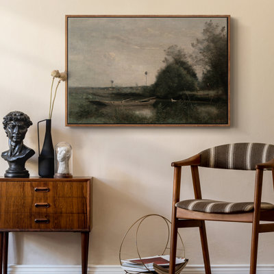 Paysage rétro - toile encadrée galerie encadrée