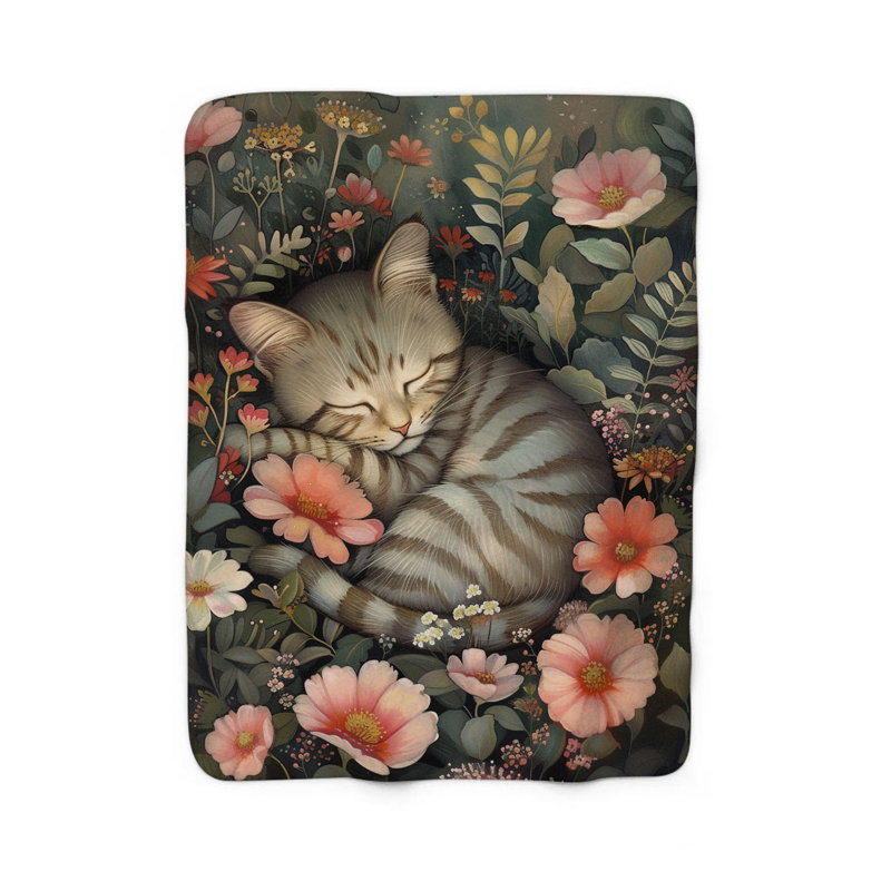 Couverture adorable pour chat endormi, L 60 po x l 50 po