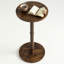 Table d'appoint ronde en bois massif, petite table d'appoint avec base pilier, brun rustique, facile à assembler, pour le salon, la chambre à coucher, le canapé et le bureau-437910548