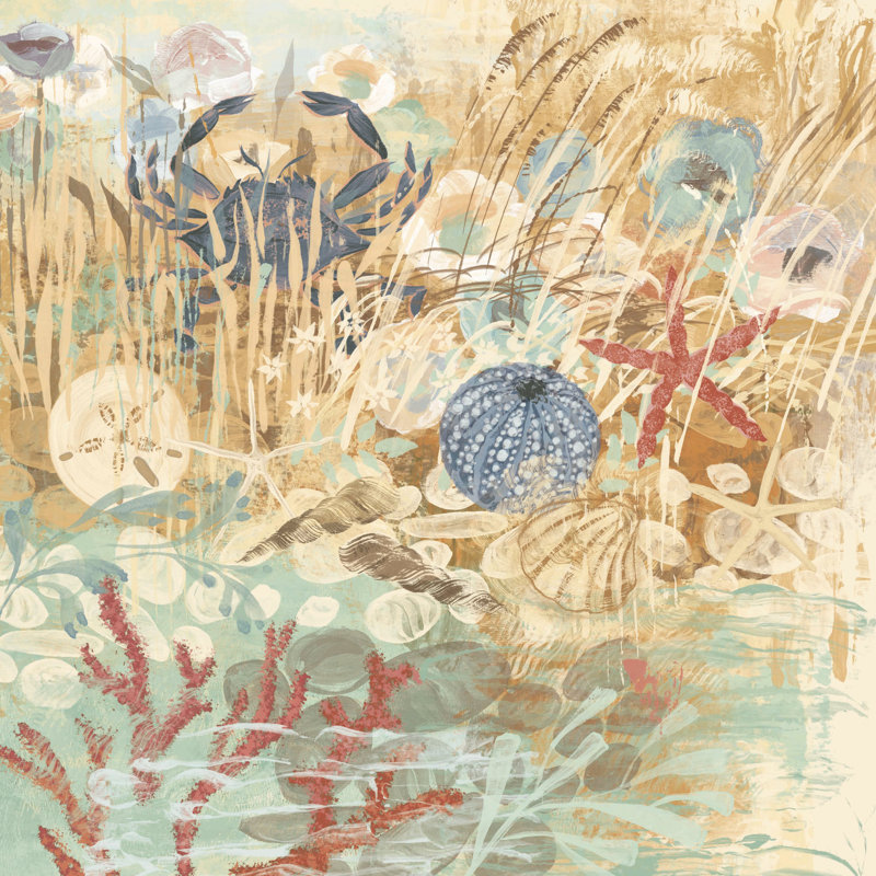 Floral Frenzy Coastal Ii by Alan Hopfensperger - Wrapped Canvas Print, 45cm H x 45cm W