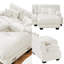 Canapé modulaire en L avec repose-pieds en L avec repose-pieds, canapé en chenille 2 places pour le salon, comprend 2 coussins lombaires et 2 coussins décoratifs, accoudoirs rembourrés-881620790