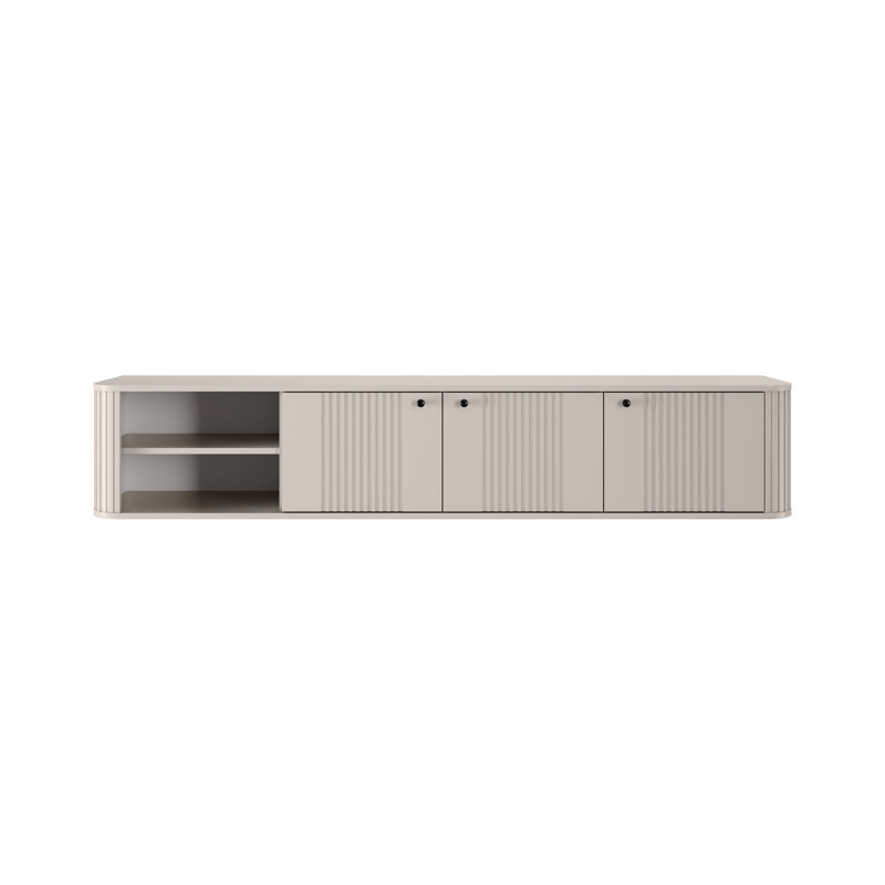 Dayzee Unfinished TV Stand for TVs up to 55", Cashmere/Black