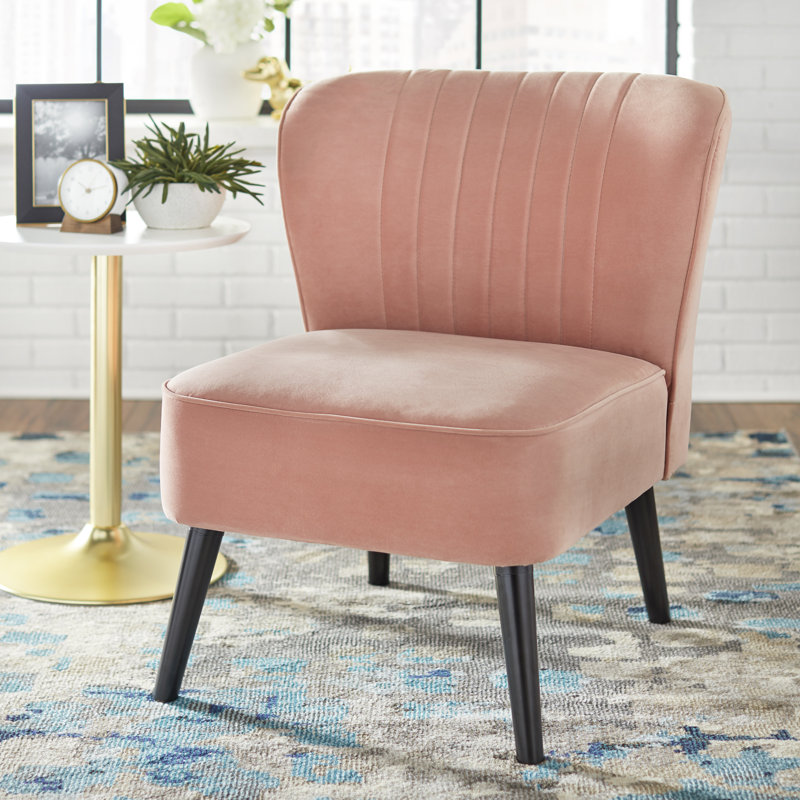Upholstered Slipper Chair, Blush