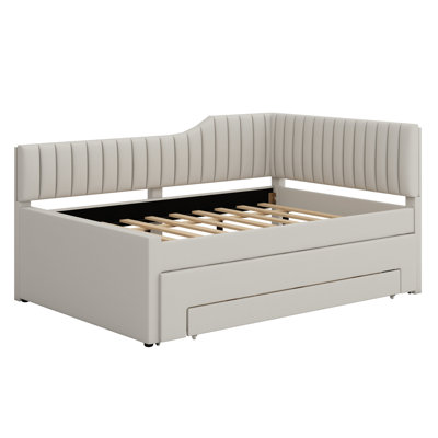 Upholstered Daybed With Trundle And Three Drawers