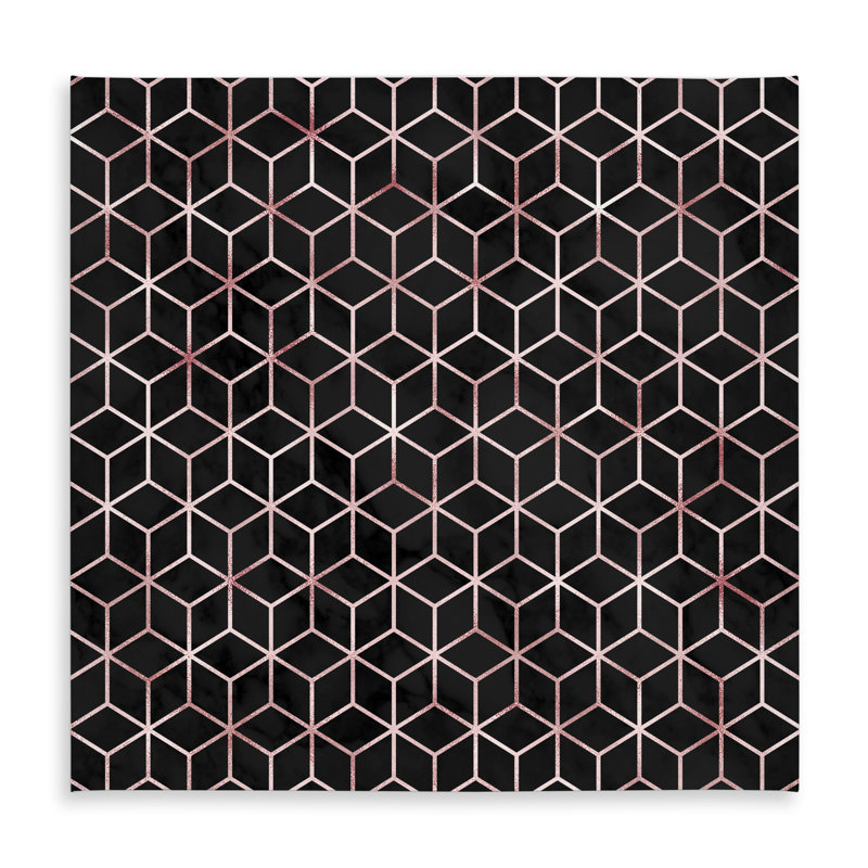 Symmetry Pattern Livingroom Indoor/Outdoor Tablecloth | Decor, Black/Pink, Geometric