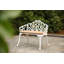 Banc de jardin pour patio, banc de parc en métal avec rose floral
