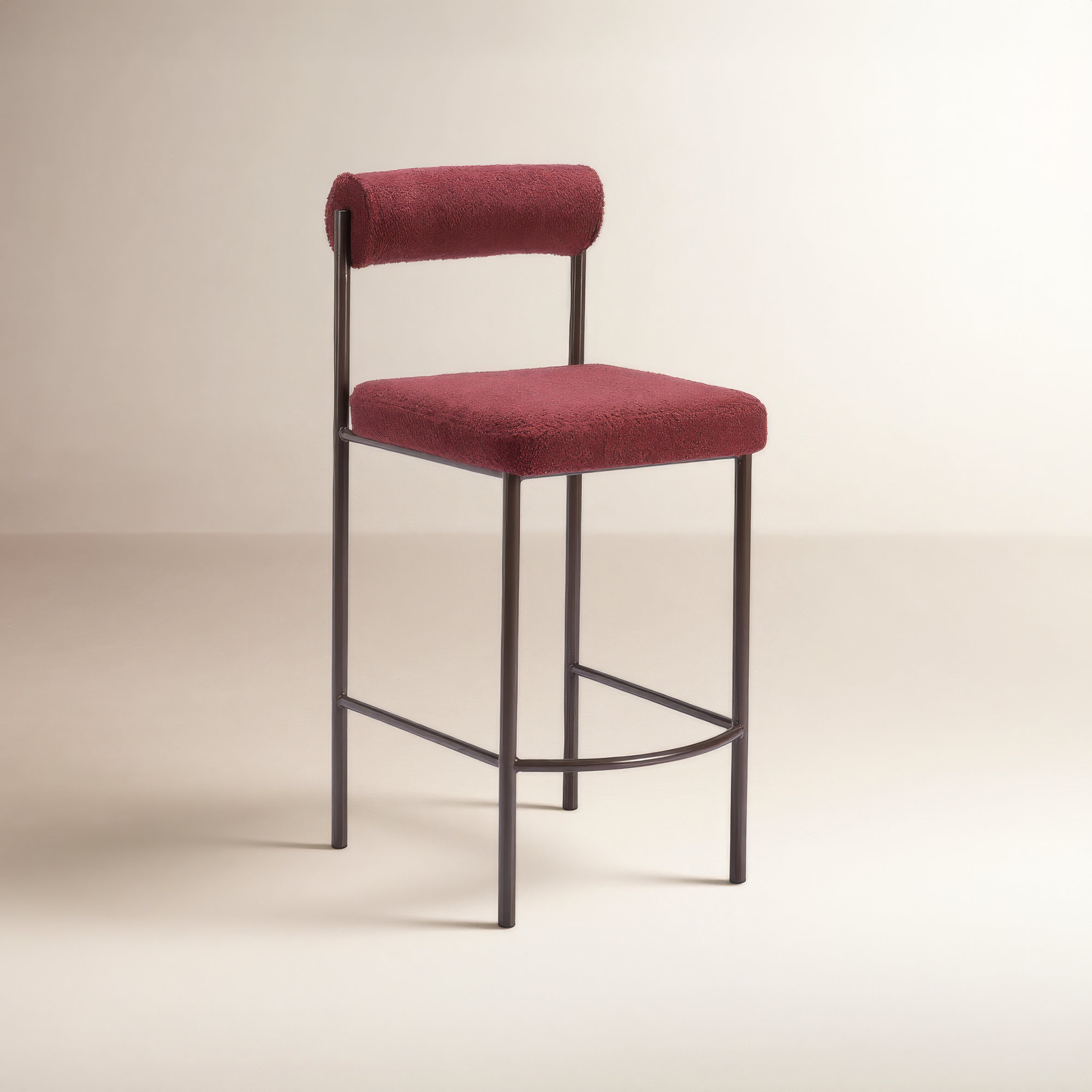 Livorno Short Counter Stool, Bronze, Red, Counter Stool (26" Seat Height)