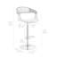 Chaise de bar réglable en hauteur à dossier bas 43 po avec repose-pieds-2002159369