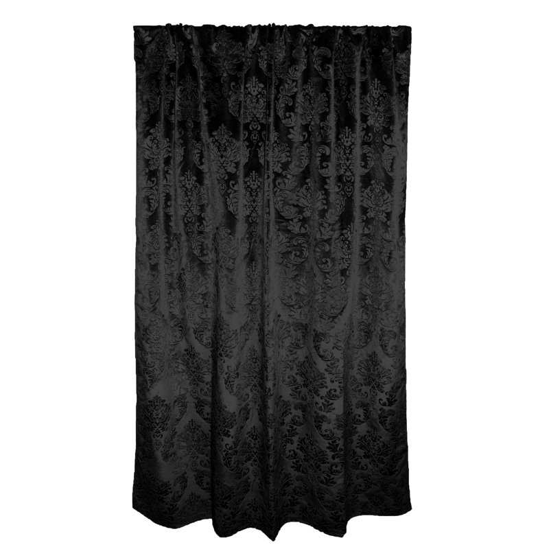 Rideau en velours, L 54 po x L 96 po, Noir