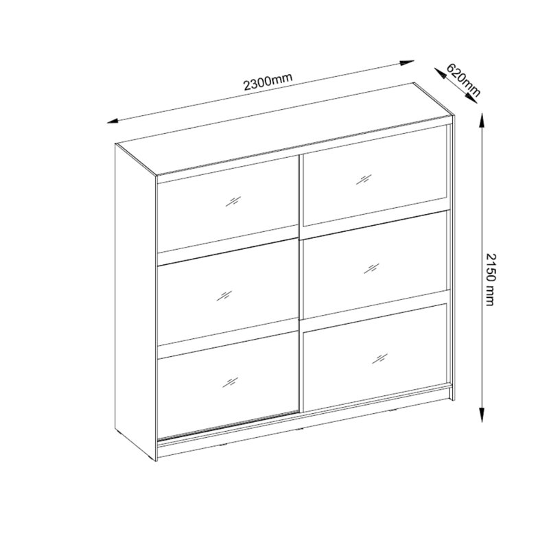 Sargat 2 Door Manufactured Wood Wardrobe
