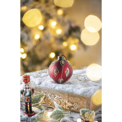 D3,9 po, boules de Noël décoratives, boules de Noël suspendues en verre pour décorations de fêtes, lot de 6