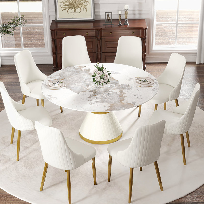 Modern Round Dining Table With Pedestal Base