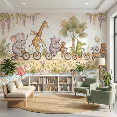 Papier peint nature fantaisiste Playful Animals