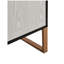Armoire de rangement moderne à 4 portes en grain de bois blanc avec poignées en métal doré - Buffet polyvalent et bar à café pour l'organisation de la salle à manger, de la cuisine et du salon