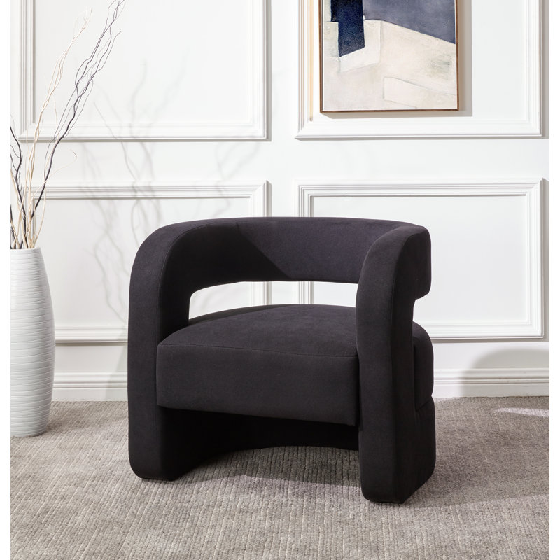 Anissa Upholstered Slipper Chair, Black