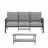 2 Piece Outdoor Patio Set, 70" All-Weather Metal 3-Seat Metal Patio Sofa And Rectangular Coffee Table , Khaki Frame With Cushions-142949522-142949520