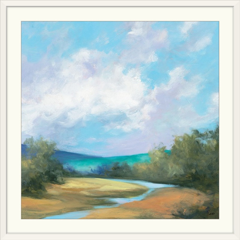 « hedgerow ii » par julia purinton, reproduction d’art, Cadre blanc, H 20" x l 20" x P 1"