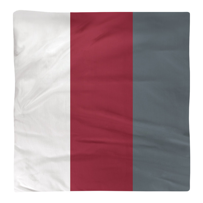 Serviette washington, Blanc / rouge / gris, Sergé de coton, H 10 po x l 10 po x P 0,25 po