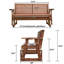 Fauteuil oscillant d'extérieur 2 places, brun cèdre-123040649