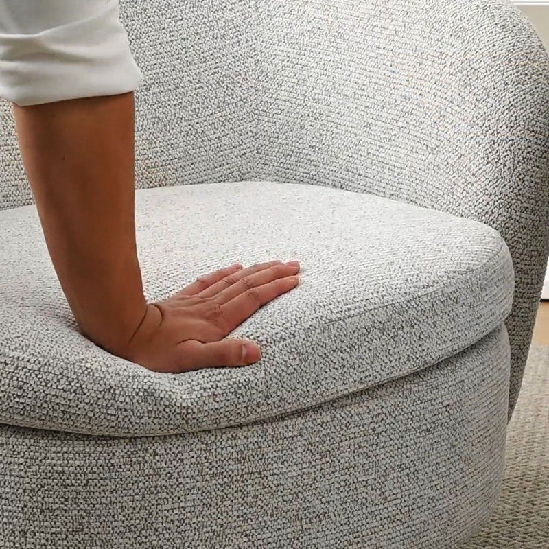 Fauteuil demi-tonneau pivotant rembourré (ensemble de 2), Beige