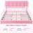  Cahlin Queen Storage Bed Frame Velvet Upholstered Platform Bed with 4 Storage Drawer, Adjustable Headboard and Wood Slat Support, Pink-868382091-856237688