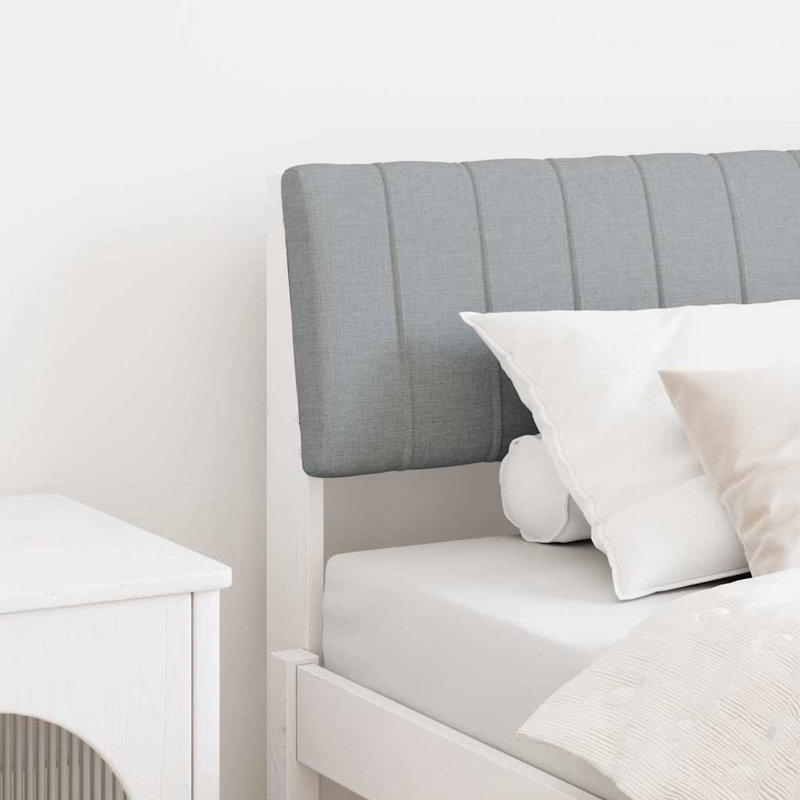 Solid Wood Headboard, UK Single - DE 90 x 190 cm, White, Light Grey