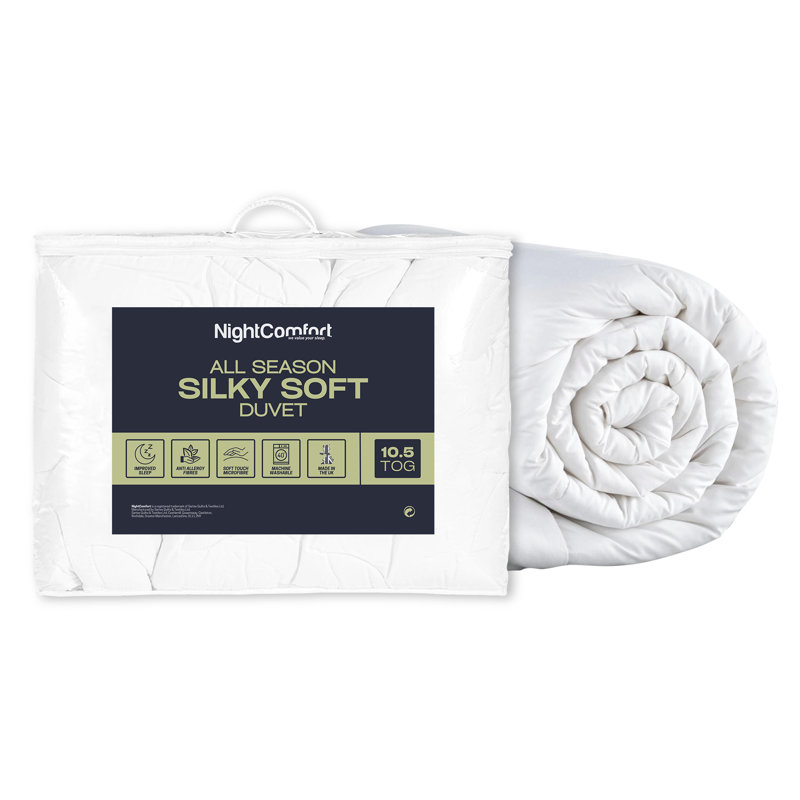 NightComfort Silky Soft Anti-Allergy All Season Microfibre 10.5 Tog Duvet, Double
