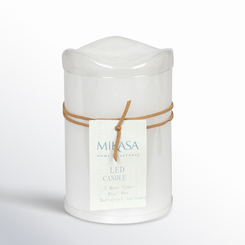 Mikasa Wavy Top LED Unscented Wavy Top Wax LED Candle