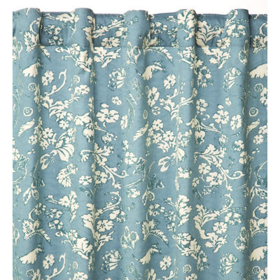 Floral Room Darkening Rod Pocket Single Curtain Panel