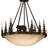 Bozeman 4-Light 24 in. Wide Burnished Bronze Rustic Bear Bowl Pendant with Amber Flake Glass Shade,Hanging Ceiling Fixture for Dining Table, Kitchen, Entryway, Bedroom, Island, Foyer-38719415