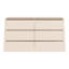 Chadwic Modern minimalistic sideboard with 6 spacious drawers, engineered wood, beige, 154.4 cm W x 83.1 cm H x 41.5 cm D