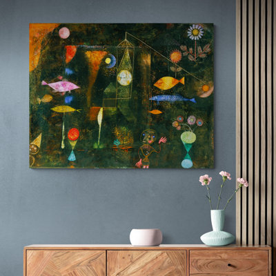 Fish Magic by Paul Klee - Wrapped Canvas Painting