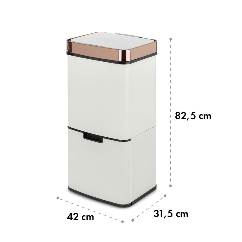 Steel Touch Top Rubbish Bin - 72L, Rose gold