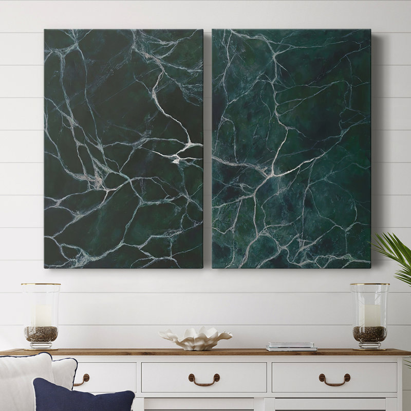 Marbre Jade I - Toile tendue avec châssis de qualité supérieure - Prêt à être accroché, H 27 po x l 36 po