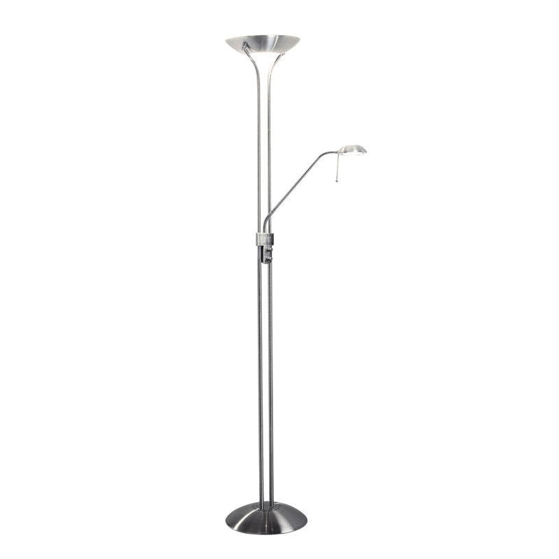 Mccullough 180cm Torchiere Floor Lamp, Satin Chrome